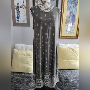 Style & Co. Asymmetrical Dress in Gray and White